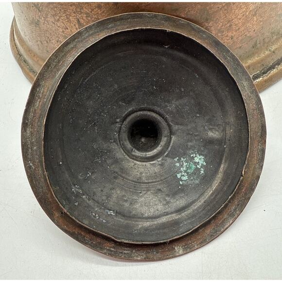 Primitive Farmhouse Copper Tea Kettle With Brass Goose Neck Spout As Is Patina - Picture 10 of 10